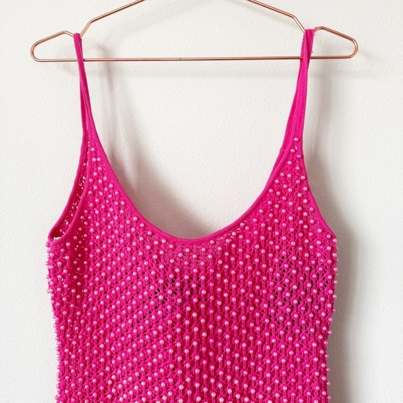 Retrofête Rocco Crochet Dress NWT in Rose Pink - Picture 4 of 16